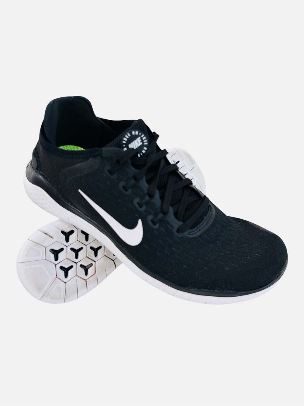 Nike Free RN 2018 Black White Athletic Running Shoes 942837-001 Women's Size 10 - Picture 9 of 12
